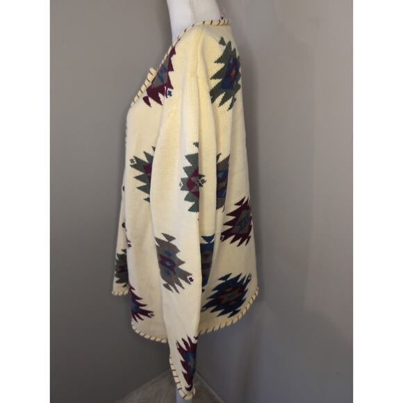 CJ Banks Vintage Aztec southwestern embroidered yellow sweater 3X - Picture 2 of 9